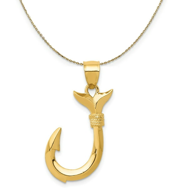 Box or Curb Chain Necklace 14k Yellow Gold Whale Pendant on a 14K Yellow Gold Rope 